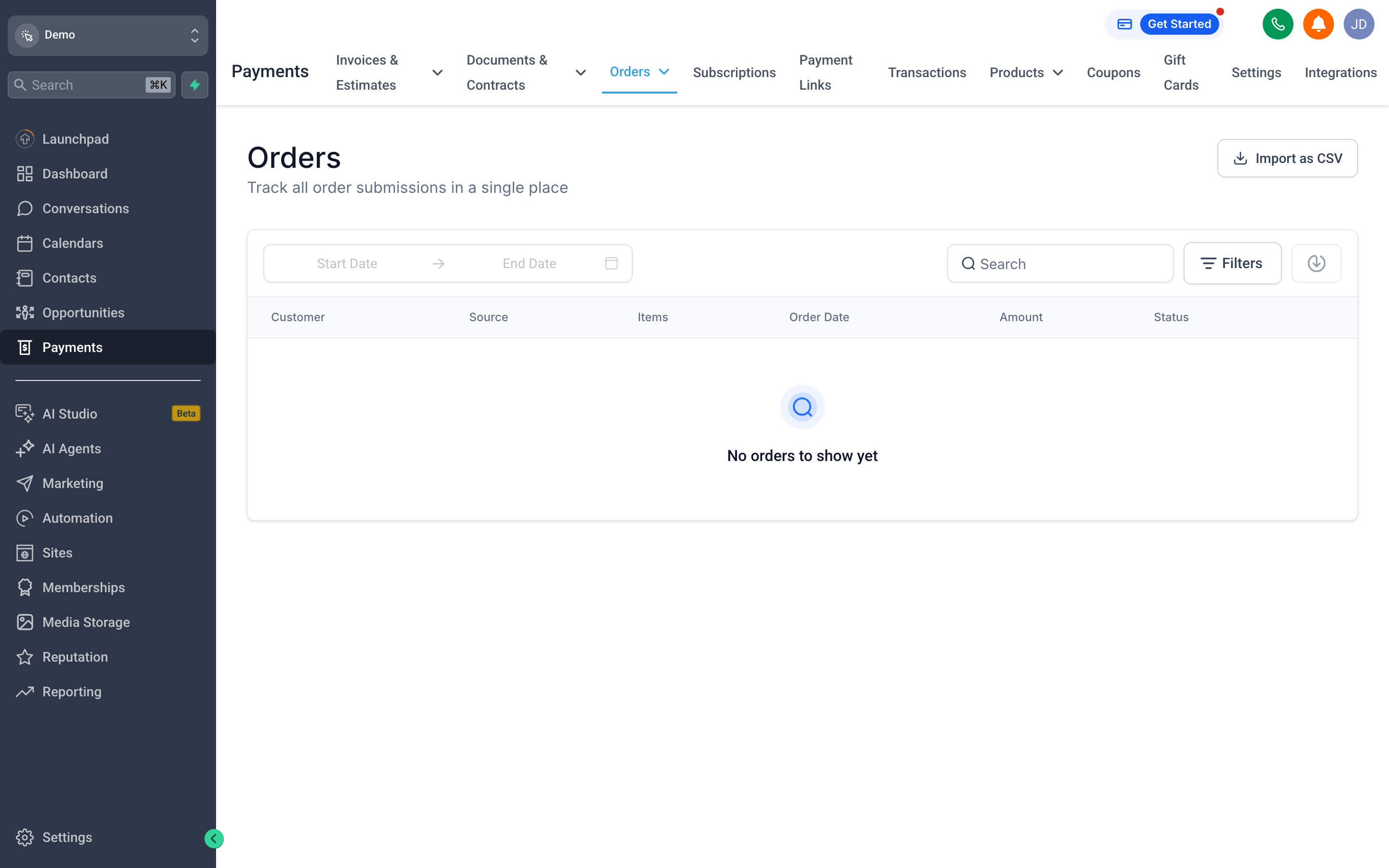 Orders & Checkouts in {{brandName}} — Track every purchase and checkout in one place — who bought what and when — with filtering and CSV export.